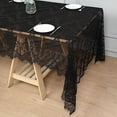 thumbnail image 2 of Balsa Circle 60" x 120" Black Floral Premium Lace Rectangle Tablecloth Catering, 2 of 7