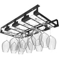 thumbnail image 1 of Estante para copas de vino Brillar debajo del gabinete 4 niveles negro, 1 of 5
