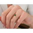 thumbnail image 4 of Jewelerix Emerald Cut Green Gemstone Ring for Women 14K Gold Vermeil Ring Dainty Solitaire Band with Accent Stones, Minimalist Birthday Gift Ring, 4 of 6