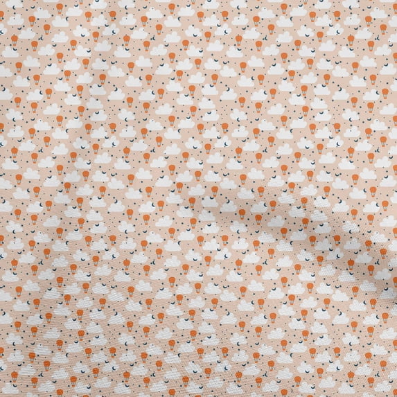 oneOone Silk Tabby Light Brown Fabric Cloud Diy Clothing Quilting Fabric Print Fabric By Yard 42 Inch Wide