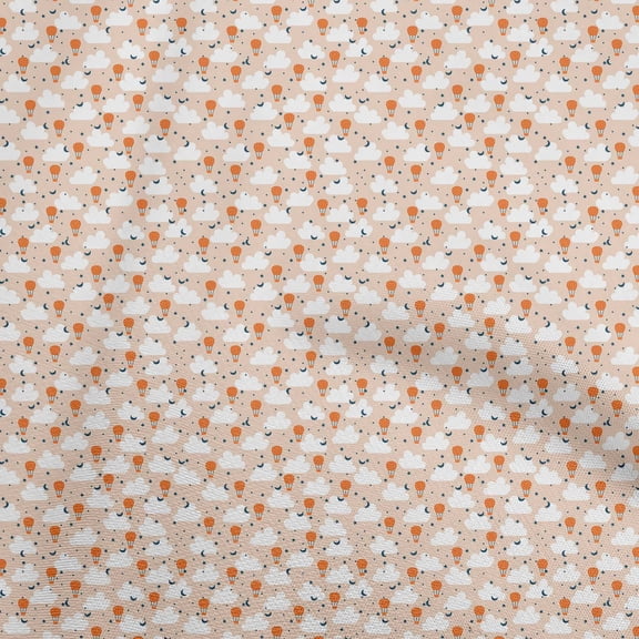 oneOone Viscose Chiffon Light Brown Fabric Cloud Dress Material Fabric Print Fabric By The Yard 42 Inch Wide