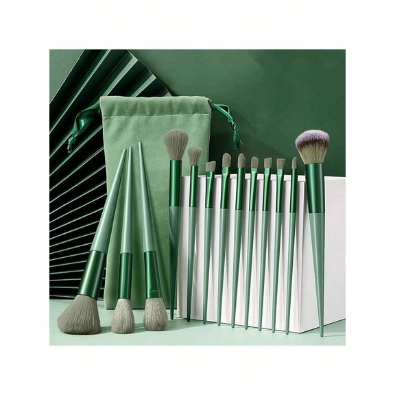 13 Pcs Makeup Brushes Set Foundation Brush Eyeshadow Brush Make Up Brushes Set Bright Colors Easy-Taken Travel Makeup Brush Set Cloth Bag