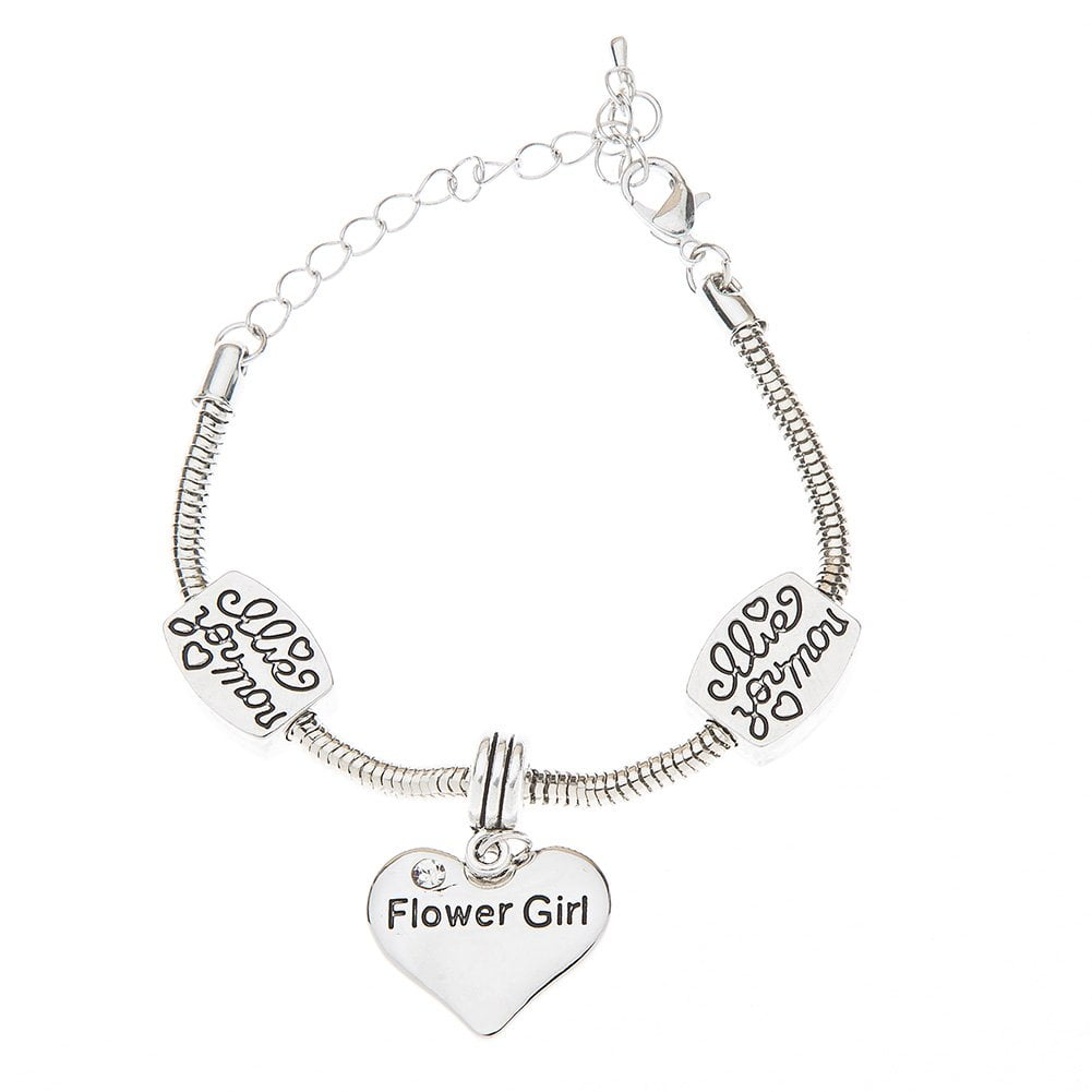 Infinity Collection Flower Girl Wedding Bracelet Flower Girl Heart
