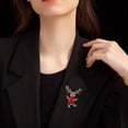 thumbnail image 3 of Brooch Pin para blusa navideña con diseño de reno brillante, 3 of 3