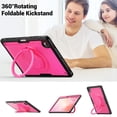 thumbnail image 7 of XYX Case for Samsung Galaxy Tab S11 (2025) with Rotating Stand, Shoulder Strap, 2in1 Shockproof Cover, Rose, 7 of 7