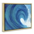 thumbnail image 4 of Stupell Industries Swirling Ocean Wave Coastal Painting Gold Floater Framed Canvas Art Print Wall Art, 31 x 25, 4 of 10
