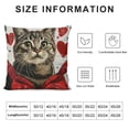 thumbnail image 5 of Shangniulu Valentines Day Pillow Cover Cat Hearts Decor Holiday Farmhouse Pillow Case Gifts Decoration for Home Sofa (Red) White, 5 of 5