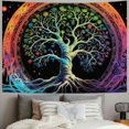 thumbnail image 2 of Chilfamy  Tree of Life Tapestry Yin and Yang Sun Moon Star Tapestries Galaxy Space Tapestry Mandala Wall Tapestry Black Aesthetic Tapestry for Room Decor 40x60inch, 2 of 6