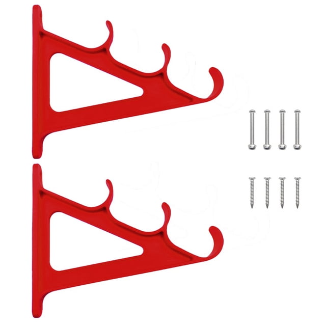 2 Pcs Support de Canne à Pêche pour Mur de Véhicule à Domicile Rangement 3 Positions Emballage à Bulles Rouges