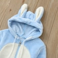 thumbnail image 4 of Diufon Infant Baby Boy Girl Fleece Romper Long Sleeve Thickened Warm Zipper Hoodie Jumpsuit Footie Bodysuit, 4 of 7