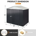 thumbnail image 4 of NETAJE 6'x8' Outdoor Metal Shed with Lockable Doors and Updated Frame for Backyard, White, 4 of 7