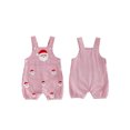 thumbnail image 2 of RUINIXCW Newborn Baby Boy Christmas Outfit Infant Boys Romper Overalls Xmas Clothes Striped Cute Embroidery Sleeveless Jumpsuit Shorts, 2 of 10