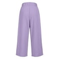 thumbnail image 3 of tarylea Womens Capri Pants Wide Leg Elastic Waist Business Casual Capris Loose Work Cropped Lounge Trousers with Pockets, 3 of 7