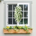 thumbnail image 4 of Clearance, Artificial Hanging Flowers for Outdoor, Simulated Rose Artificial Flower Plastic Flowers Vines Artificial Flowers for Outdoor Home Wedding Garden Yard Hanging Baskets Decoration, 4 of 5