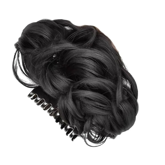 Synthetic Curly Bun Clip Heat Resistant Fiber Hair Accessories For Women Messy Updo Styles Effortless Everyday Wear