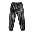 thumbnail image 6 of Yartina Kids Boys Girls Hip Hop Jazz Dance Costumes Shiny Metallic Bomber Jacket with Sweatpants Black 12, 6 of 7