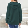 thumbnail image 2 of Hanerdun Women Drawstring Hoodie Female Long Sleeve Pullover Tops Green 2XL, 2 of 4