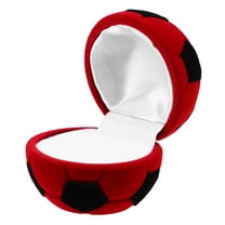 HONMEET Velvet Football Shaped Jewelry Box for Wedding Decor and Storage, Unique Plastic Design