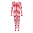 thumbnail image 3 of SUNSIOM Combinaison Slim Manches Longues en Pyjama à Rayures de Noël pour Femme, 3 of 5
