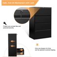 thumbnail image 2 of GAEANET Lateral File Cabinet,4 Drawer Metal File Cabinet with Lock,Home Office Steel Filing Cabinet,Assembly Required,Black, 2 of 6