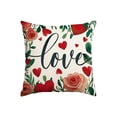 thumbnail image 2 of Yusimy 45 x 45 Inch Valentine's Day Themed Pillowcase with Heart and Flower Print for Sofa Decor for Holiday Decor, 2 of 6