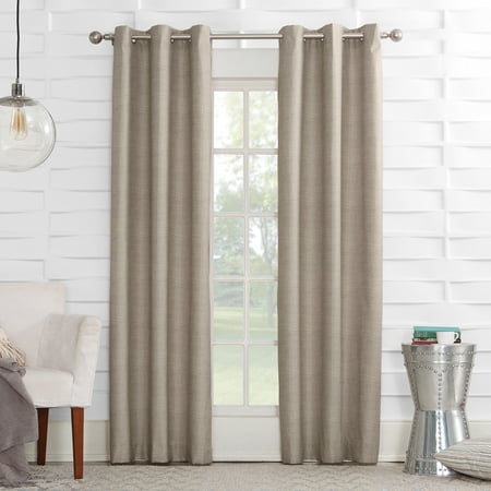 - Sun Zero Caleb Linen Texture Thermal Insulated Energy Efficient Grommet Curtain Panel