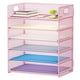 thumbnail image 1 of Organizador de papel Marbrasse, bandeja para cartas, 6 niveles, malla rosa, 1 of 6
