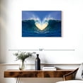 thumbnail image 3 of Elephant Stock Heart Ocean Waves Wall Art - Horizontal Canvas Wall Art - Living Room Wall Decor - Beach Canvas - Blue And Yellow Decor - 30" x 20", 3 of 8
