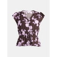 thumbnail image 5 of Time and Tru Women's Peplum Top with Flutter Sleeves, Sizes XS-XXXL, 5 of 5