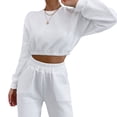 thumbnail image 4 of ShomPort Women's Two Piece Outfits Tracksuit Sweatsuit Fall Cropped Sweatshirt Sweatpants Jogger Set, 4 of 9