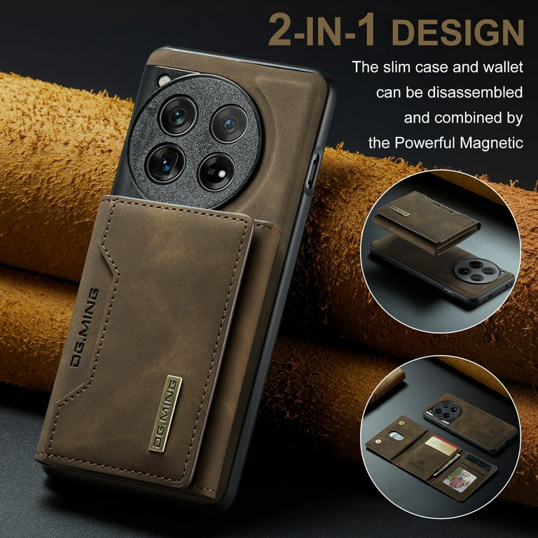 DG.MING OnePlus 13 Wallet Case – 2-in-1 Magnetic Detachable PU Leather Case With 7 Card Slots, Kickstand & Shockproof Protection - DG.MING & MAGKING Case