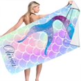 thumbnail image 3 of YAOMOBB Beach Towel Soft Mermaid Pattern Beach Towel Absorbent Microfiber Towel for Daily Use, 3 of 6