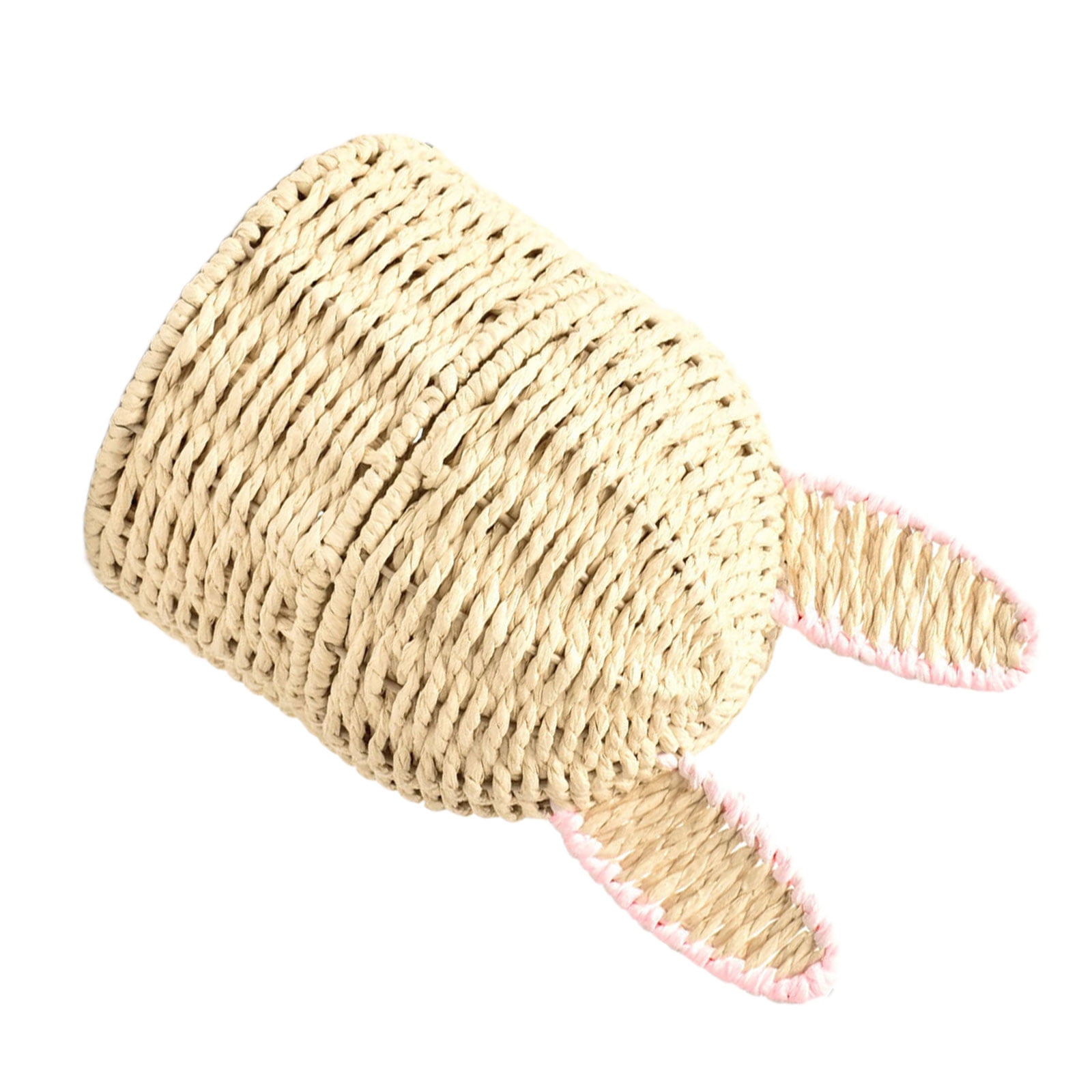 Artisanal Handwoven Rabbits Ears Basket for Easters Decoration and Home Storage Solution