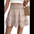 thumbnail image 1 of Faldas de Verano para Mujer, con Volantes, de Cintura Alta, Informales, Estilo Bohemio, para Playa, con Pantalones Cortos Incorporados, Color , Talla S, 1 of 7