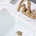 thumbnail image 3 of Fithood 2 Handle Bathroom Faucet, 4 Inch Bathroom Sink Faucet Centerset with Pop-up Drain Stopper and Supply Hoses, RV Bathroom Faucet 2 Holes, Bathroom Faucet, Gold, 3 of 5