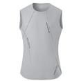 thumbnail image 2 of Domuza Mens Tank Tops Quick-Dry Athletic Stretch Sleeveless Running Muscle Shirt for Gym Beach & Casual Summer Light Gray M, 2 of 6