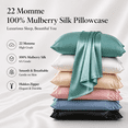 thumbnail image 2 of 100% Mulberry Silk Pillow Case for Hair and Skin, 22 Momme King Size Silk Pillowcase for Women, 6A Grade Organic Silk, Anti Aging, Anti Acne, 1 Pack 20"x36", 2 of 7