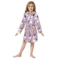thumbnail image 6 of FORMRS Kids Bathrobe Unisex Hooded Robe Toddler Pajamas Sleepwear, Size 2-3T, Purple Cute Halloween, 6 of 7