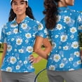 thumbnail image 4 of Uorisanigo White Daisy Couple Matching Outfit Men and Women Golf Shirts 1/4 Zip Up Quick Dry Short Sleeve Golf Lapel Collared Summer Shirt Athletic T Shirt Casual Workout, 4 of 8