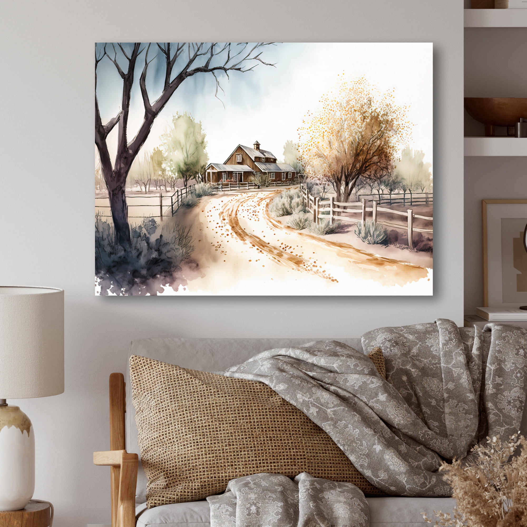 Designart Welcome To The Ranch Canvas Wall Art