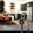 thumbnail image 5 of Hyper Tough 6FT 10AWG 4 Prong Black Indoor Dryer Appliance Cord, 30 Amps, 5 of 9