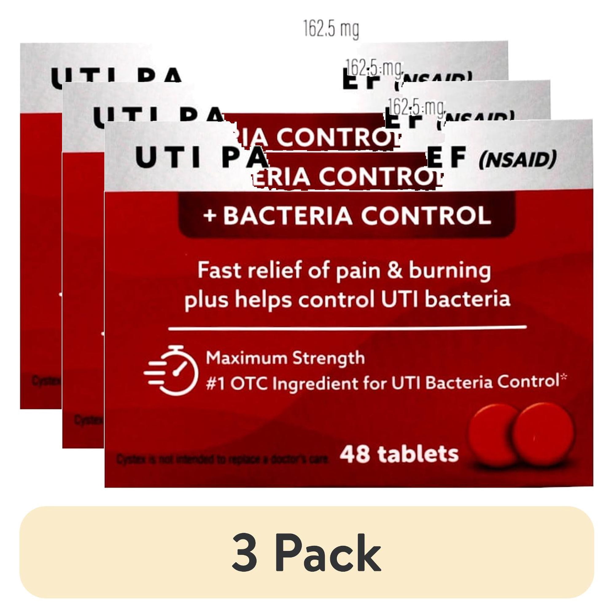 (3 pack) Cystex Urinary Pain Relief Tablets 48 Tablets Each
