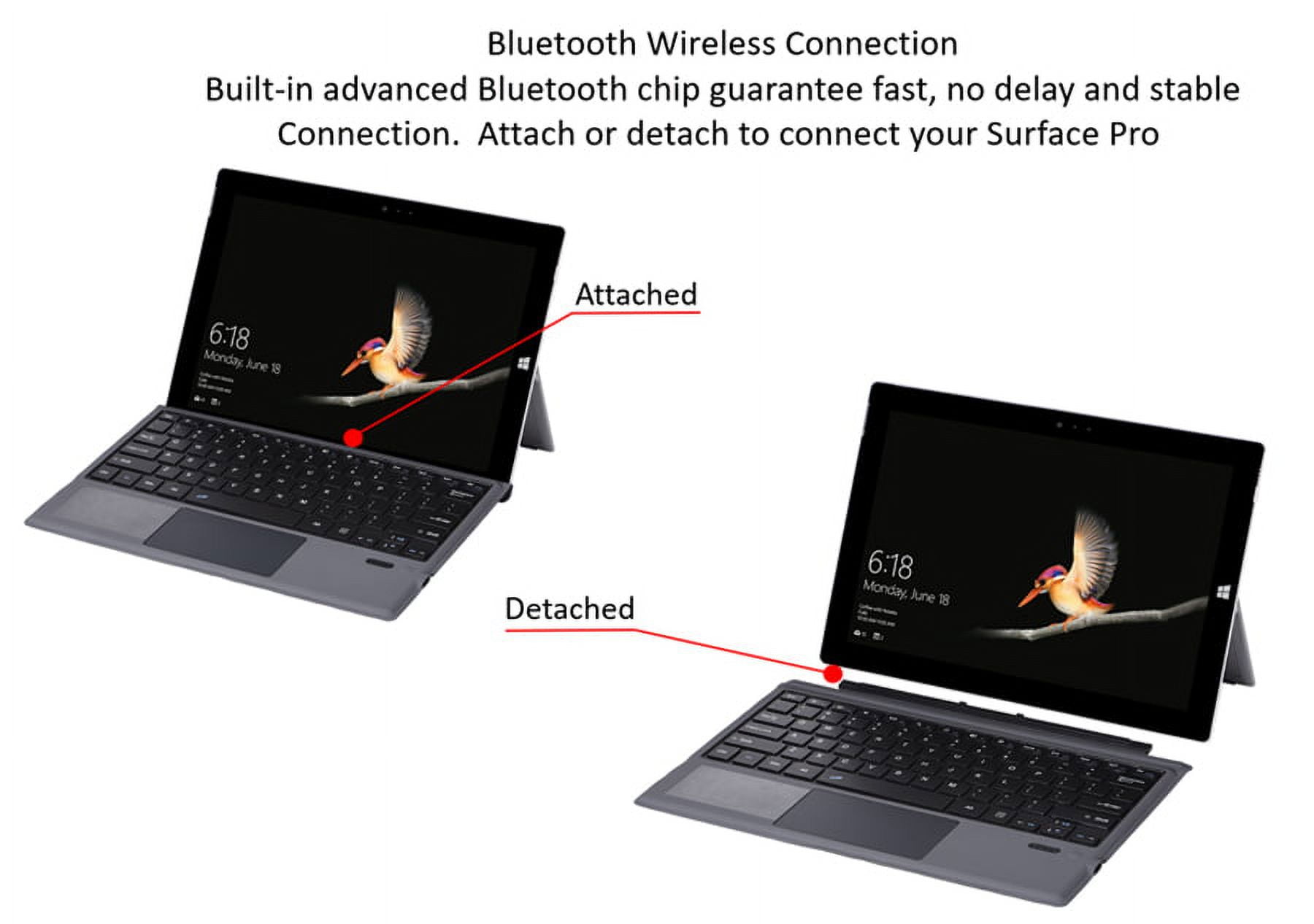 Keyboard Replacement Type Cover Trackpad Mouse for Microsoft Surface Pro 7+ 7 Pro 6 Pro 5 Pro 4 & 3