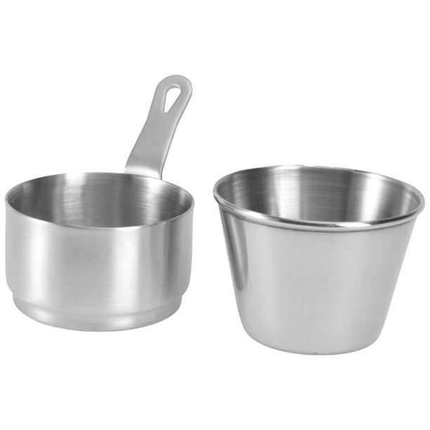 1 juego de olla para salsa, taza para condimentos, taza para condimentos, olla para cocina, cuenco para salsa (plateado)