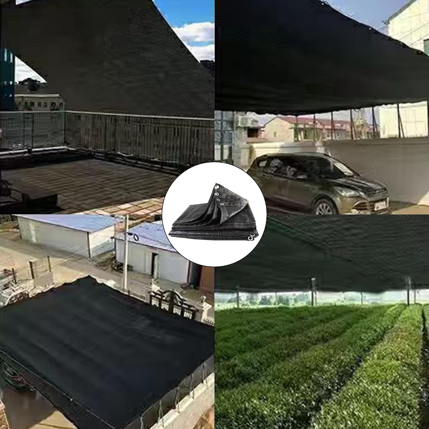 Shade Cloth, 9.84ft x 32.80ft Durable & Breathable Sun Shade, Outdoor Shades for Patio, Backyard, Greenhouse, Barn, Kennel, with Grommets and Lock-Stitch Design, Mesh Tarp