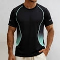 thumbnail image 2 of Men's T-Shirt Polyester Quick Dry Running Top, Short Sleeve Crewneck Athletic Shirt, Breathable Moisture-Wicking for Gym Workout Casual Daily Sports, Solid Color | Zenithor,Green 2XL, 2 of 7