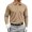 Khaki, variant on LWavelet Long Sleeve Polo Shirts for Men Casual Button Dress Knit Golf Shirt Classic Business Office Collared Shirts