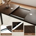thumbnail image 4 of Honfach 5 Piece Dining Table Set for 4-8 People, 63" Large Extendable Kitchen Table Set with 2 Benches and 2 Square Stools, Dining Room Table with MDF Wood Board，Espresso, 4 of 8