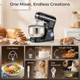 thumbnail image 2 of Stand Mixer, 5.3QT Tilt-Head Kitchen Mixer with Stainless Steel Bowl, 10 Speeds, Dough Hook, Beater & Whisk for Bread Dough, Cakes & Cookies, 2 of 9