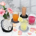 thumbnail image 4 of Sherry 8 Pcs Drink Coasters with Holder, 4 Colors Absorbent Coasters for Drinks, Minimalist Cotton Woven Coaster Set for Home Decor Tabletop Protection Suitable for Kinds of Cups, 4.3 Inches., 4 of 6